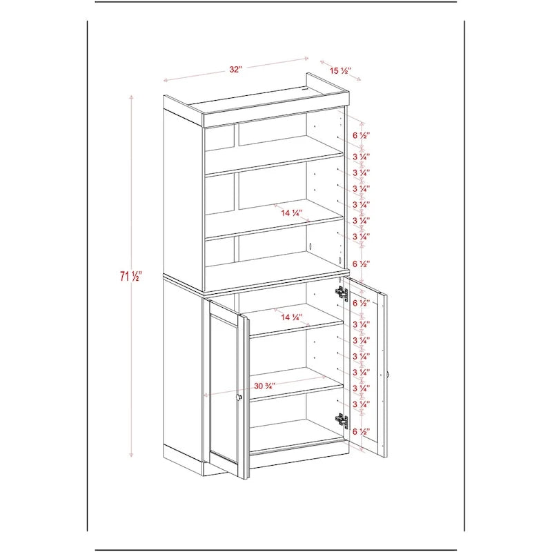 100 % Massivholz Küchenschrank 32 mit 2 Türen von Palace Imports