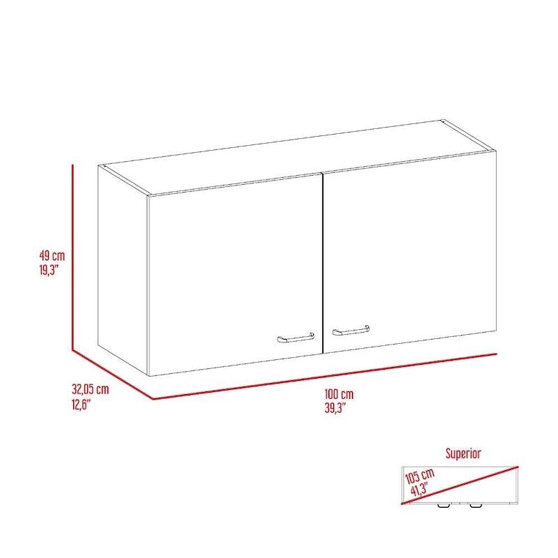 TUHOME Napoles Double Door Wall-Mounted Storage Cabinet - N/A
