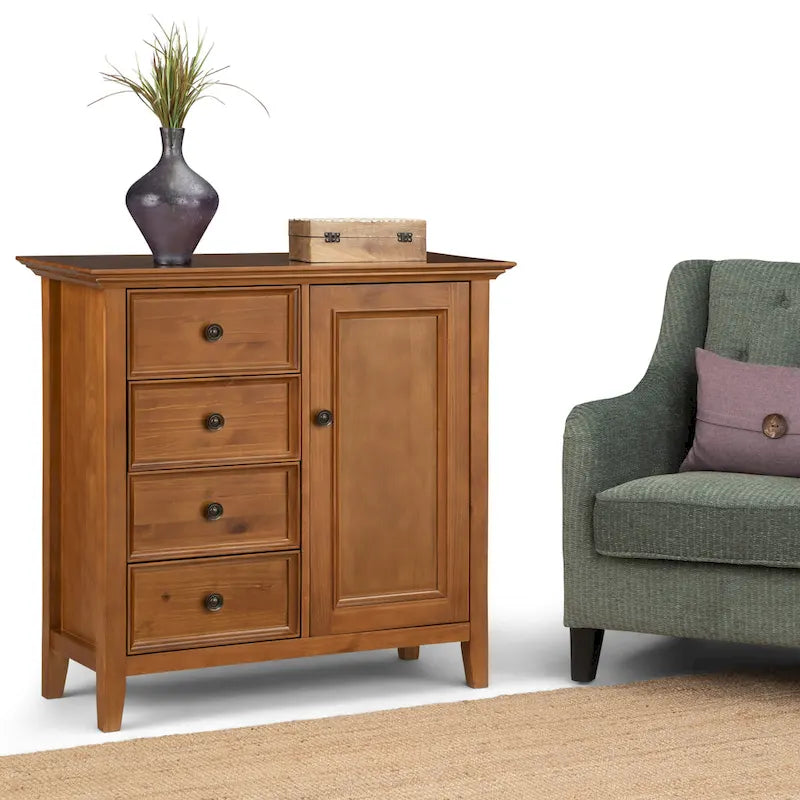 WYNDENHALL Halifax SOLID WOOD 37 inch Wide Transitional Medium Storage Cabinet - 37w x 17d x 36 h