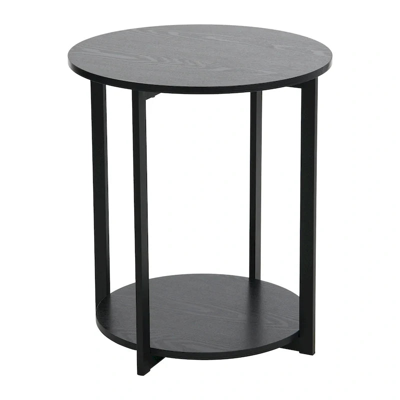 Household Essentials Side End Table with Storage Shelf
