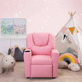 PVC Kids Recliner Chair with Push-Back Reclining Function, Cup Holder, and Comfortable Footres