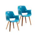 Dining Chairs Set of 2, PU Leather, Bentwood Legs
