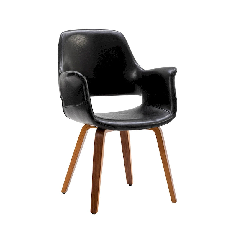 Dining Chairs Set of 2, PU Leather, Bentwood Legs