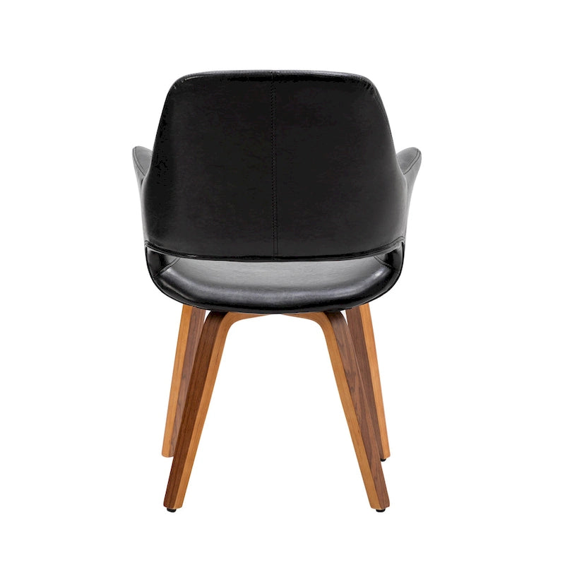 Dining Chairs Set of 2, PU Leather, Bentwood Legs