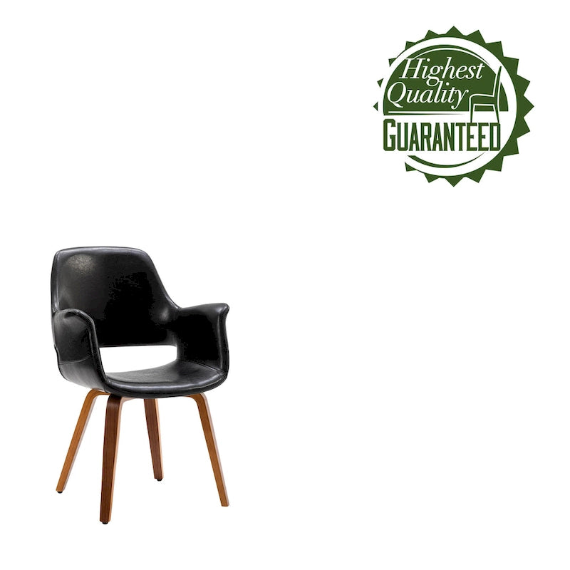 Dining Chairs Set of 2, PU Leather, Bentwood Legs