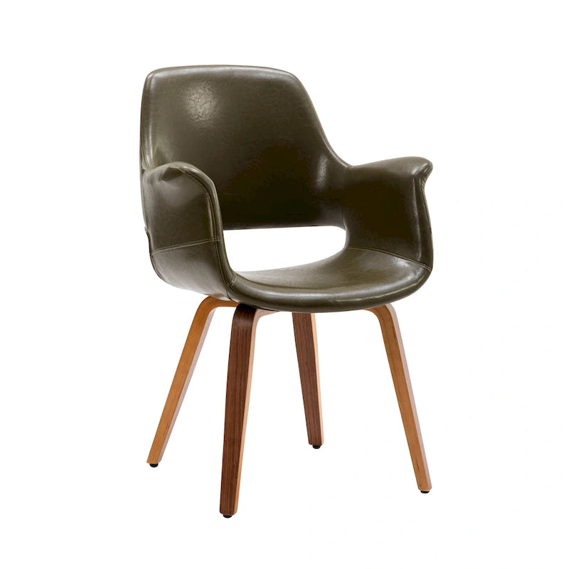 Dining Chairs Set of 2, PU Leather, Bentwood Legs