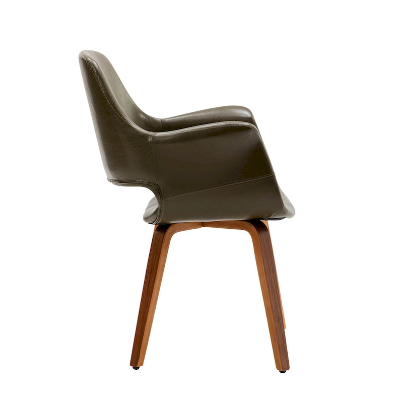 Dining Chairs Set of 2, PU Leather, Bentwood Legs
