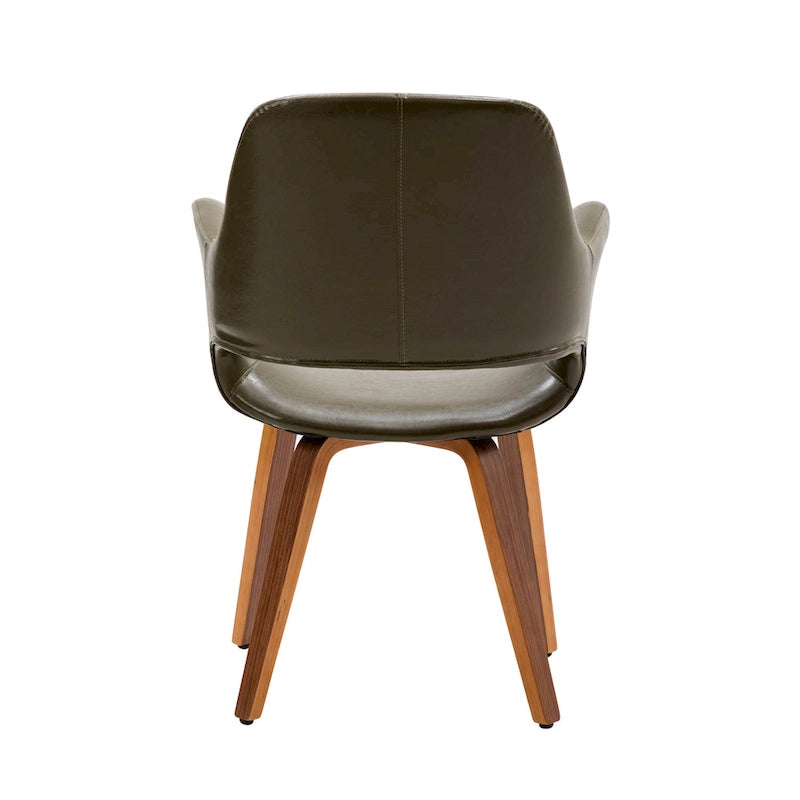 Dining Chairs Set of 2, PU Leather, Bentwood Legs