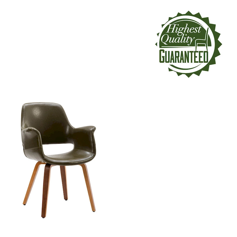 Dining Chairs Set of 2, PU Leather, Bentwood Legs