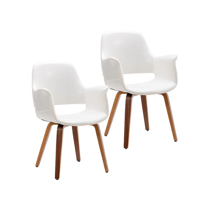 Dining Chairs Set of 2, PU Leather, Bentwood Legs