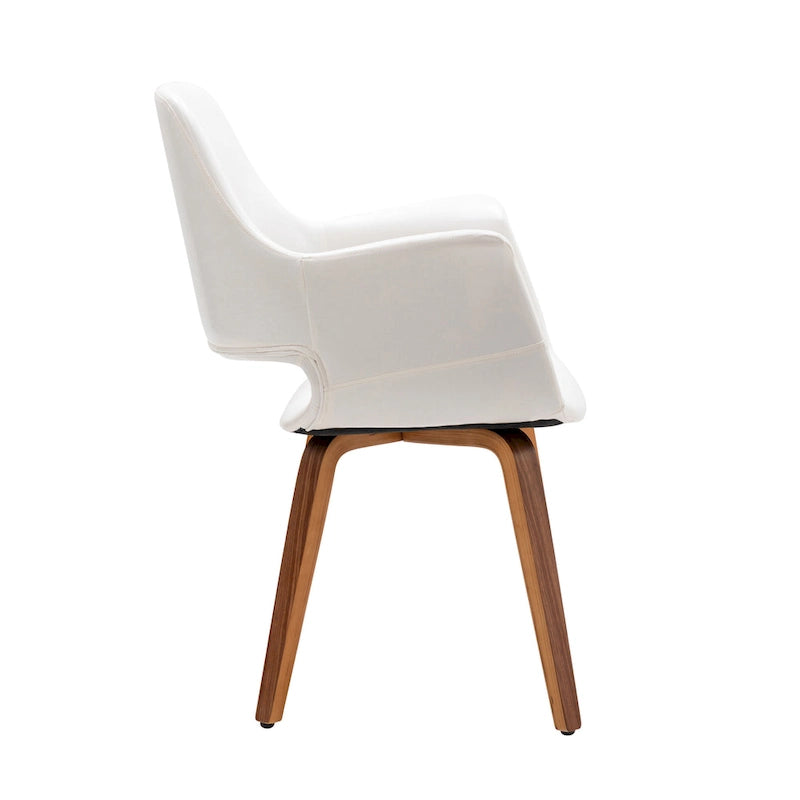 Dining Chairs Set of 2, PU Leather, Bentwood Legs