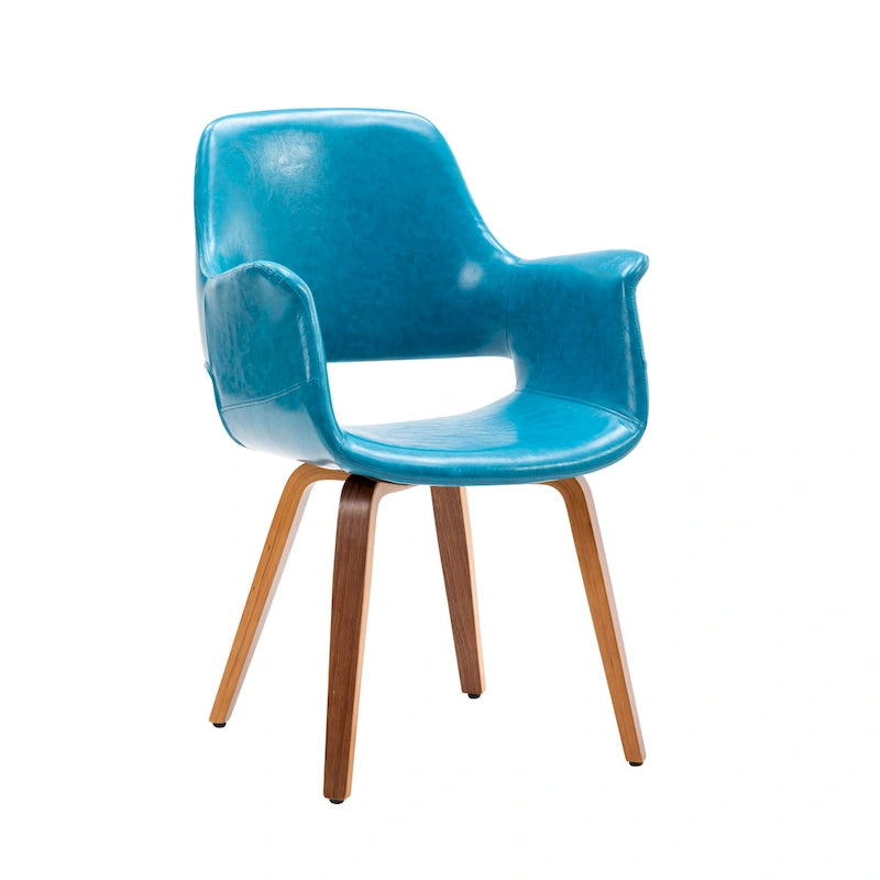 Dining Chairs Set of 2, PU Leather, Bentwood Legs