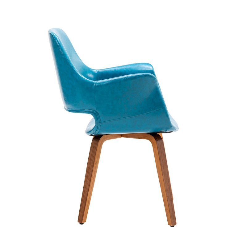 Dining Chairs Set of 2, PU Leather, Bentwood Legs