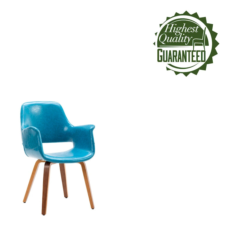 Dining Chairs Set of 2, PU Leather, Bentwood Legs