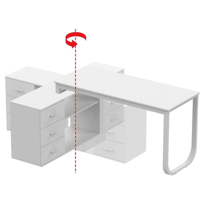 Timechee 55-inch L Shaped Office Computer Desk w/ Drawers
