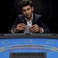 HomCom 72 7 Player Foldable Half Poker Table - Blue/Black
