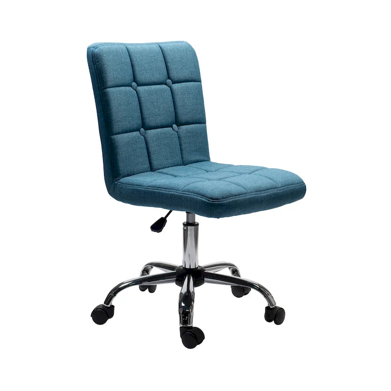 Tufted Fabric Office Chairwith Metal Base