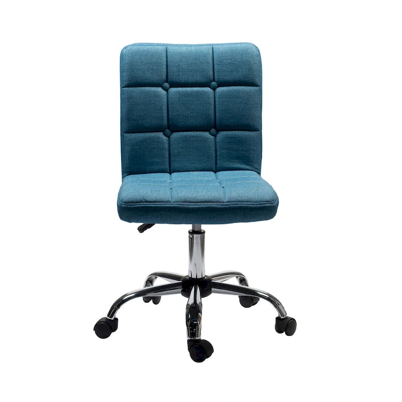 Tufted Fabric Office Chairwith Metal Base