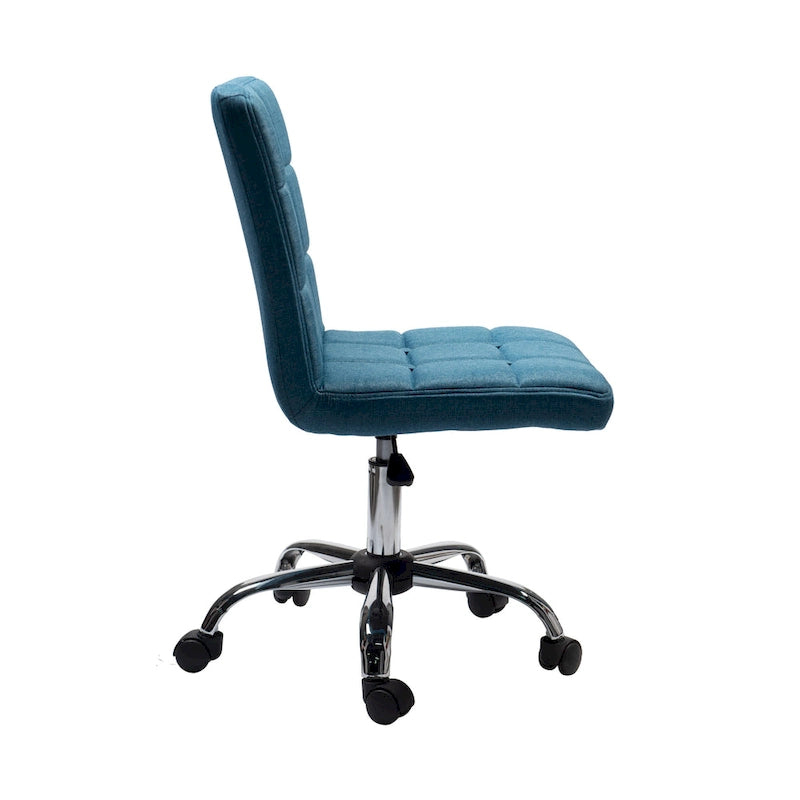 Tufted Fabric Office Chairwith Metal Base