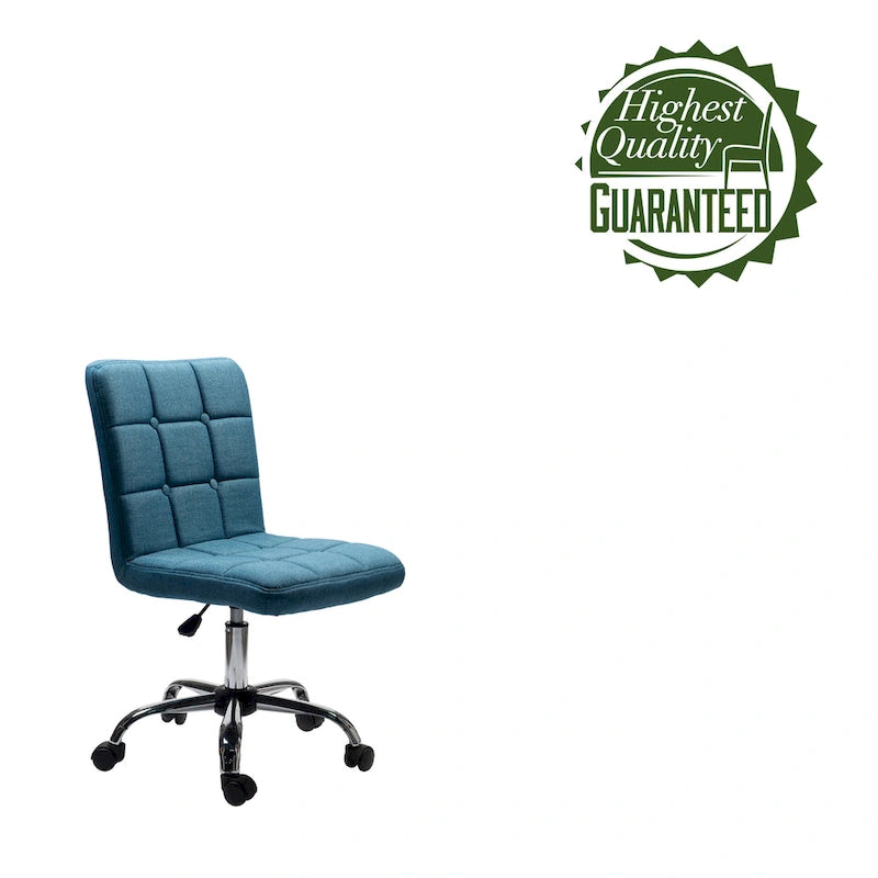 Tufted Fabric Office Chairwith Metal Base