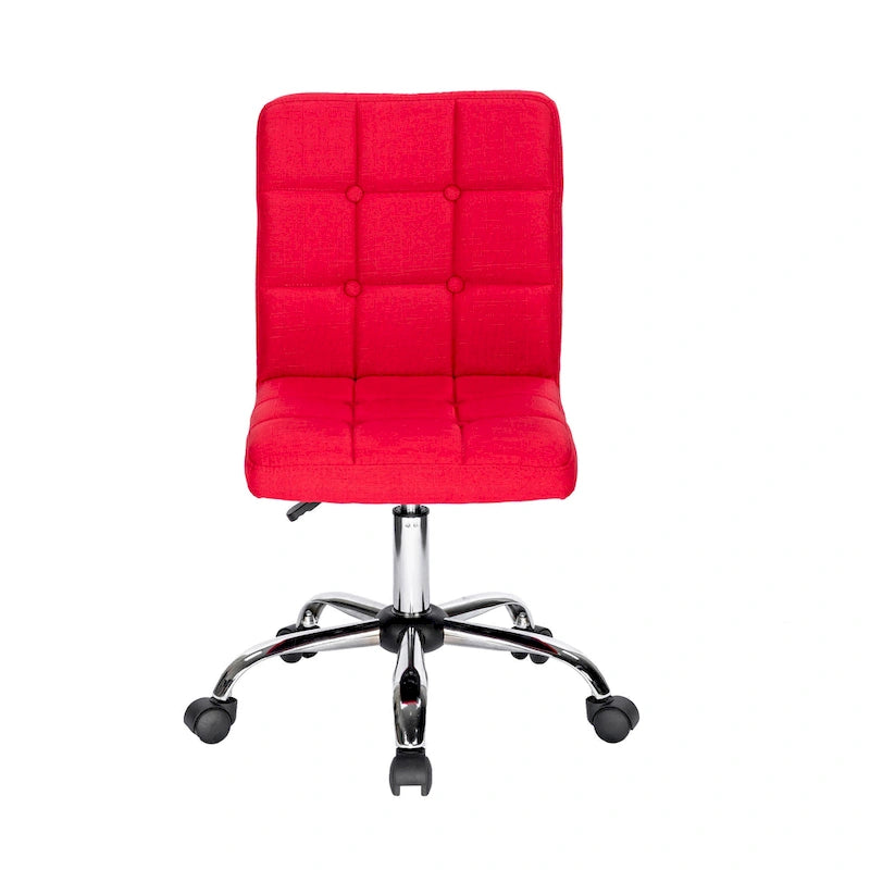Tufted Fabric Office Chairwith Metal Base