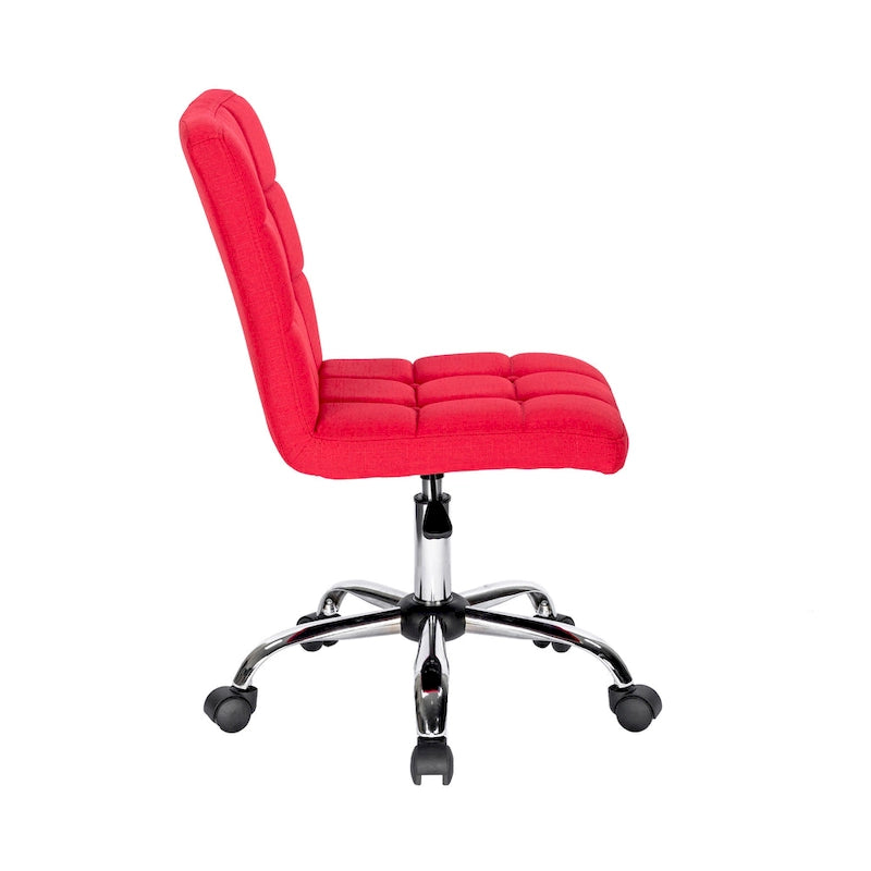 Tufted Fabric Office Chairwith Metal Base