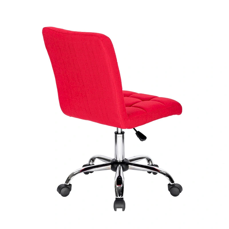 Tufted Fabric Office Chairwith Metal Base