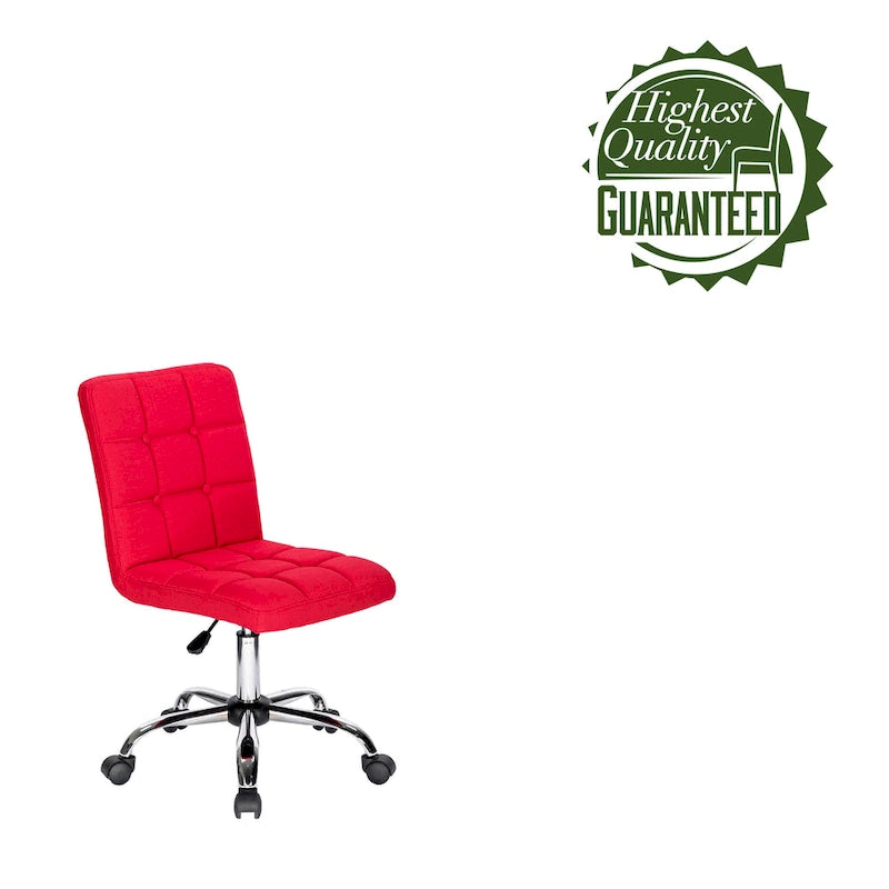Tufted Fabric Office Chairwith Metal Base
