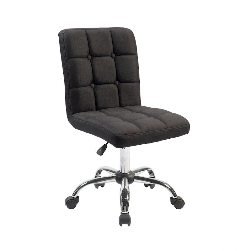 Tufted Fabric Office Chairwith Metal Base