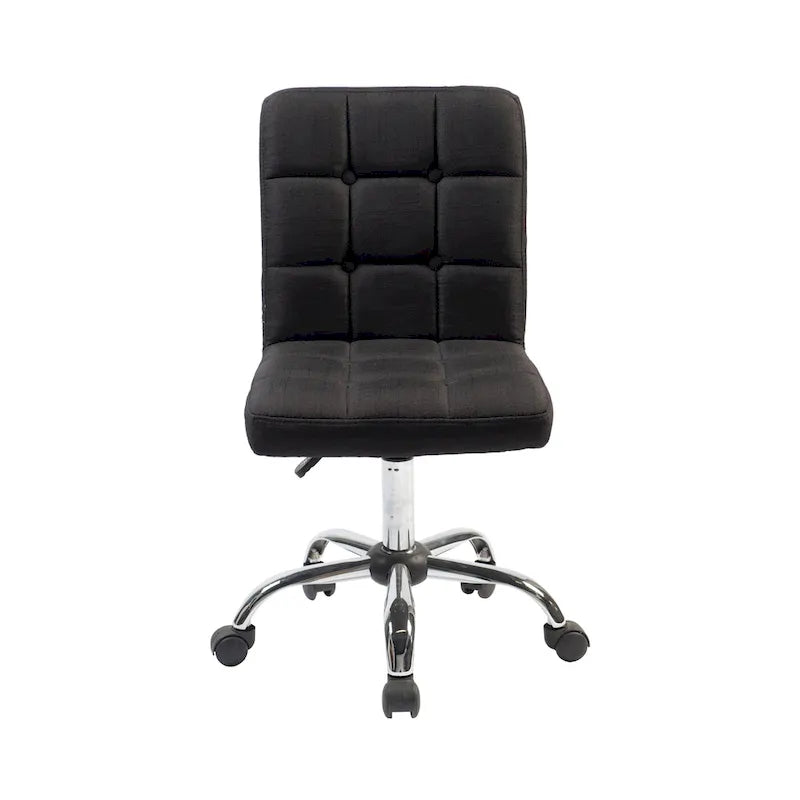 Tufted Fabric Office Chairwith Metal Base