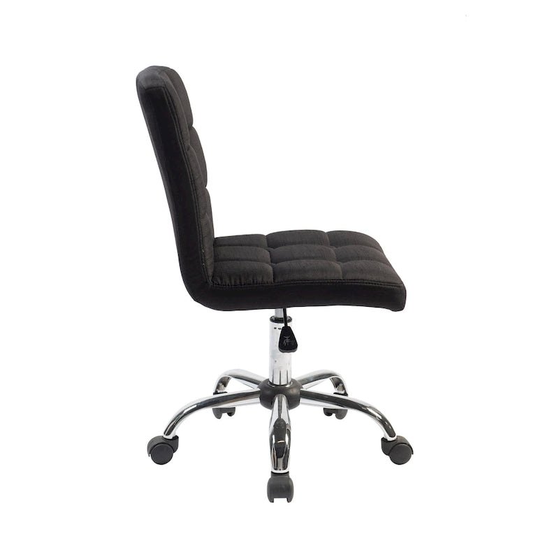 Tufted Fabric Office Chairwith Metal Base