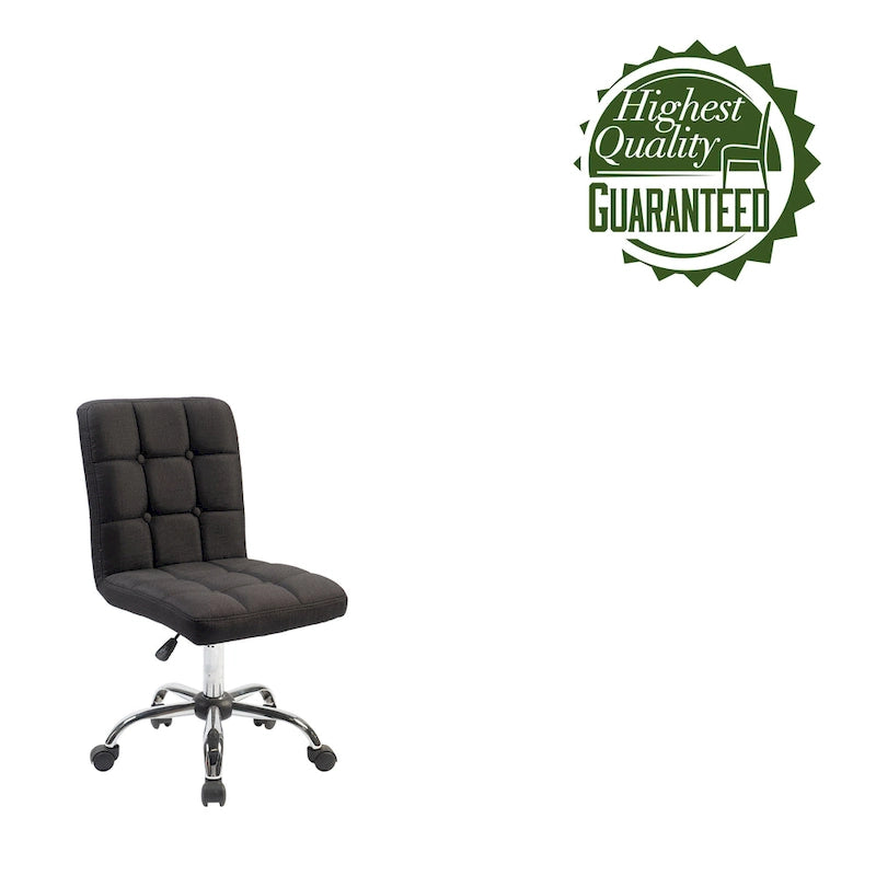 Tufted Fabric Office Chairwith Metal Base