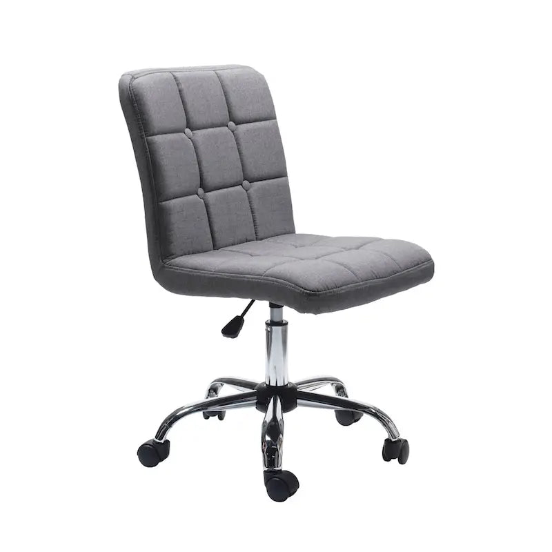Tufted Fabric Office Chairwith Metal Base