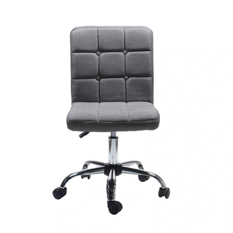 Tufted Fabric Office Chairwith Metal Base