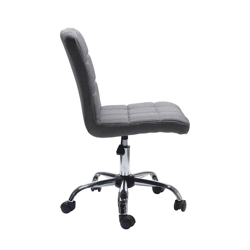 Tufted Fabric Office Chairwith Metal Base