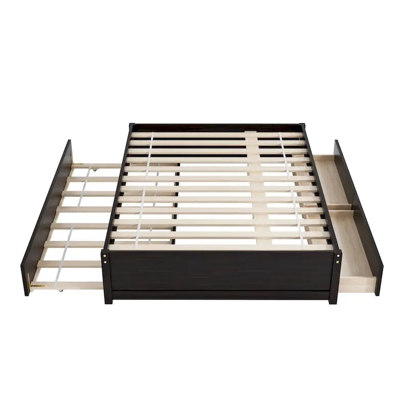 Full Bed With Twin Size Trundle And Two Drawers