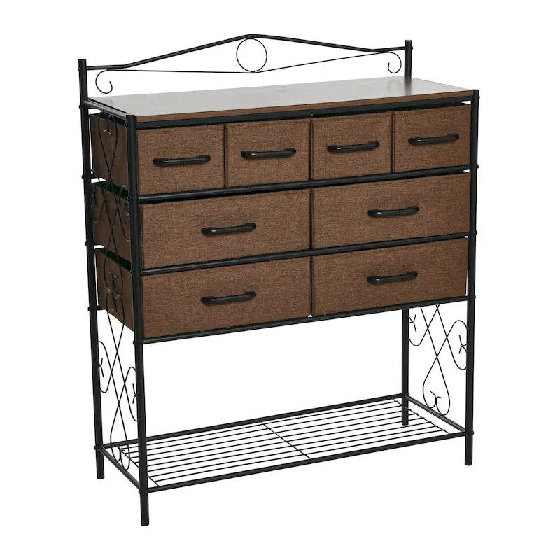 Dresser Table Storage Organizer with 8 Drawers and Shoe Shelf