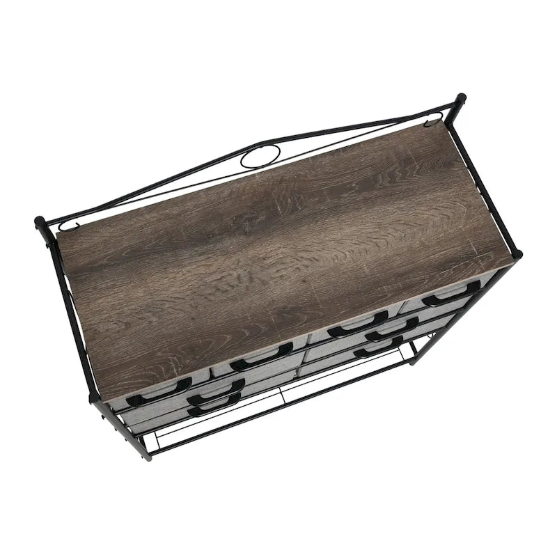 Dresser Table Storage Organizer with 8 Drawers and Shoe Shelf