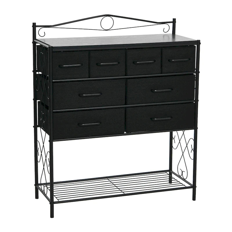 Dresser Table Storage Organizer with 8 Drawers and Shoe Shelf