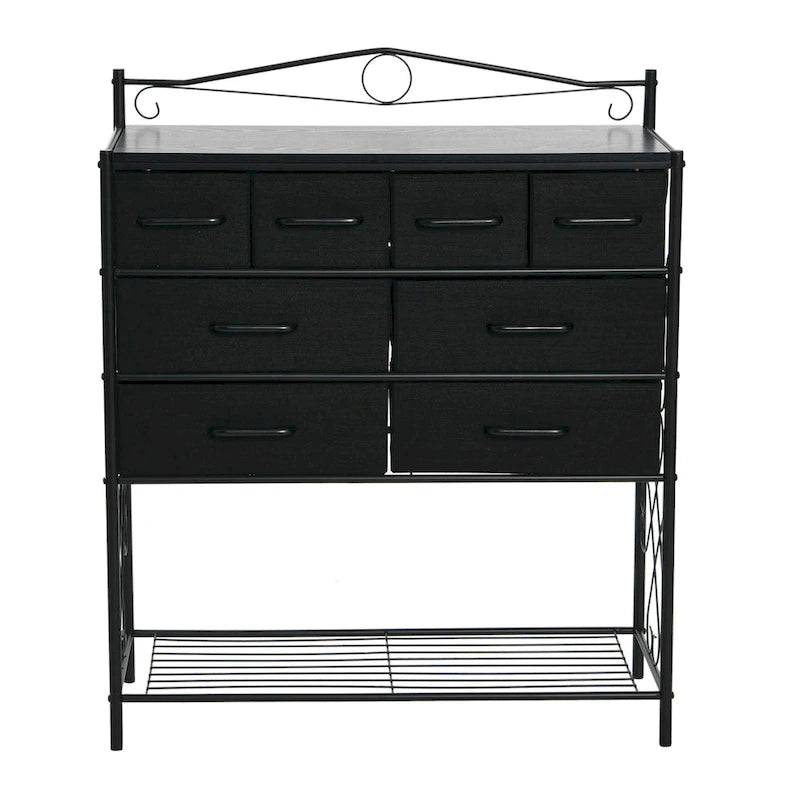 Dresser Table Storage Organizer with 8 Drawers and Shoe Shelf