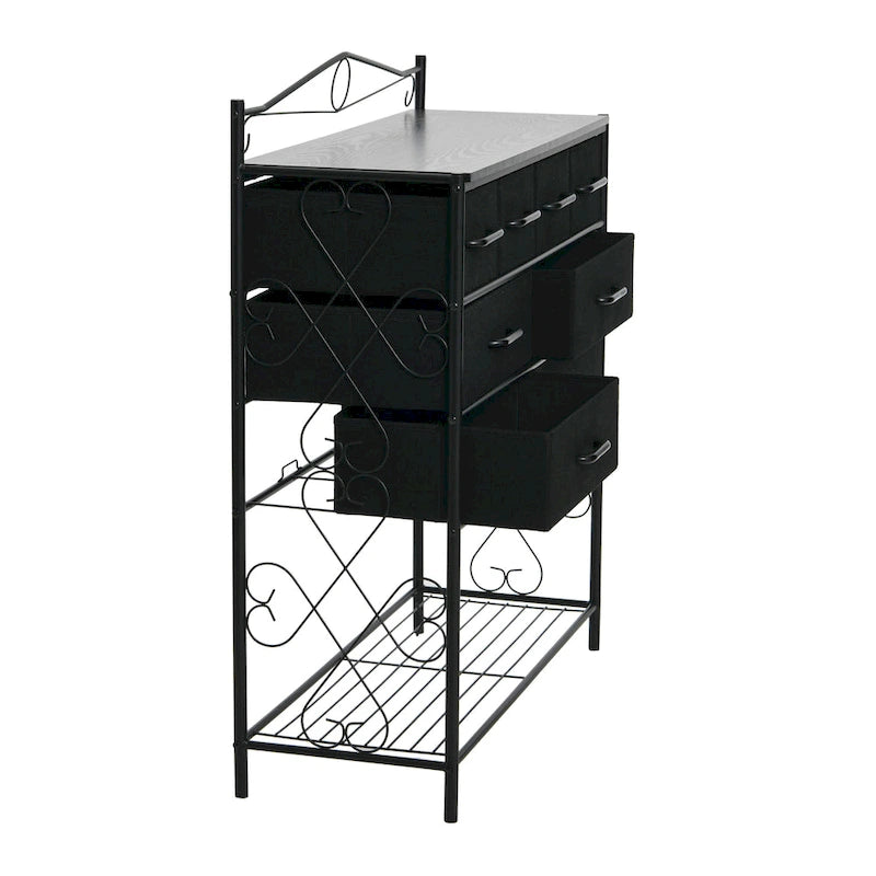 Dresser Table Storage Organizer with 8 Drawers and Shoe Shelf