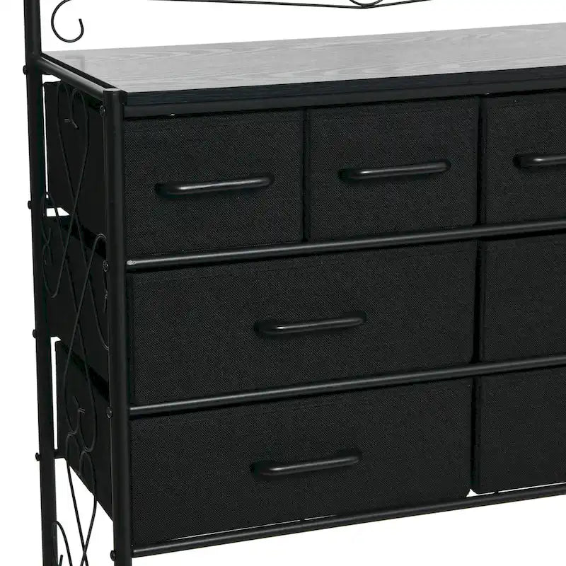 Dresser Table Storage Organizer with 8 Drawers and Shoe Shelf