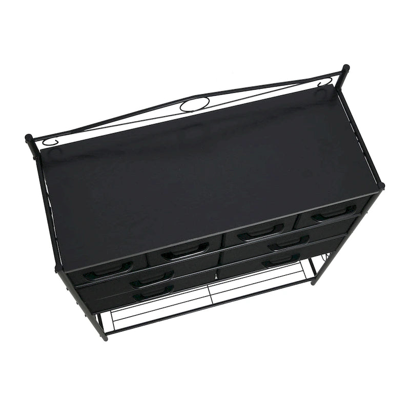 Dresser Table Storage Organizer with 8 Drawers and Shoe Shelf