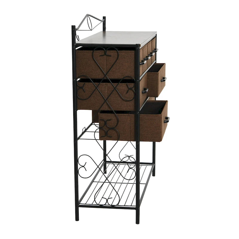 Dresser Table Storage Organizer with 8 Drawers and Shoe Shelf