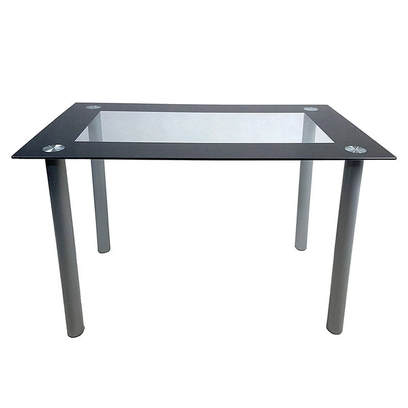 Simple Tempered Glass Top Dining Table