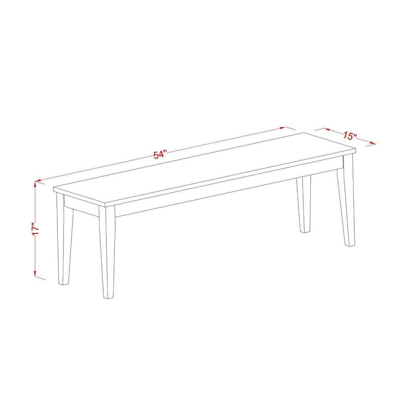 East West Furniture Dining Table Set Contains a Rectangle Kitchen Table and Dining Chairs with a Bench (Finish Color Options)