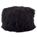 Mongolian Lamb Fur Wool Pouf Ottoman