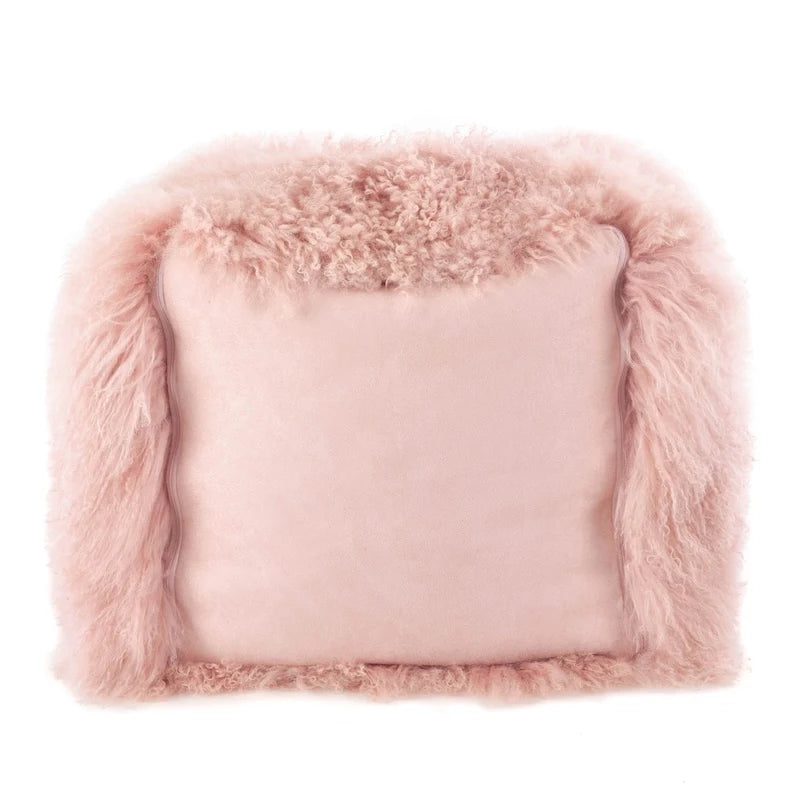 Mongolian Lamb Fur Wool Pouf Ottoman