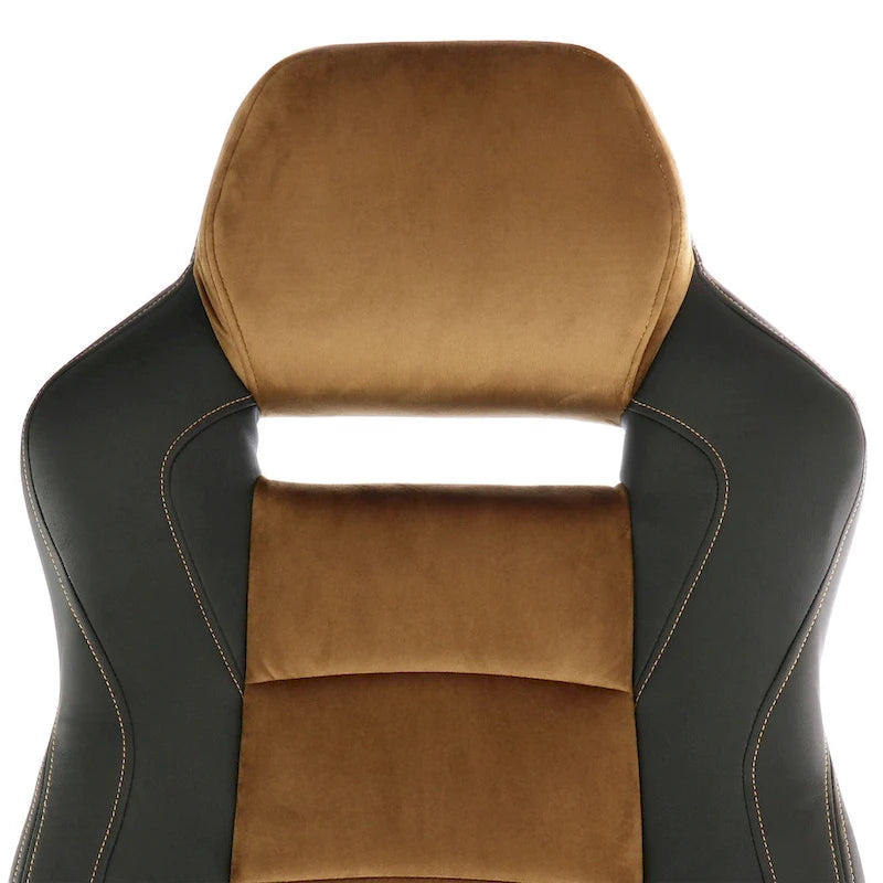 High Back Adjustable Faux Leather Office Chair in Black and Brown