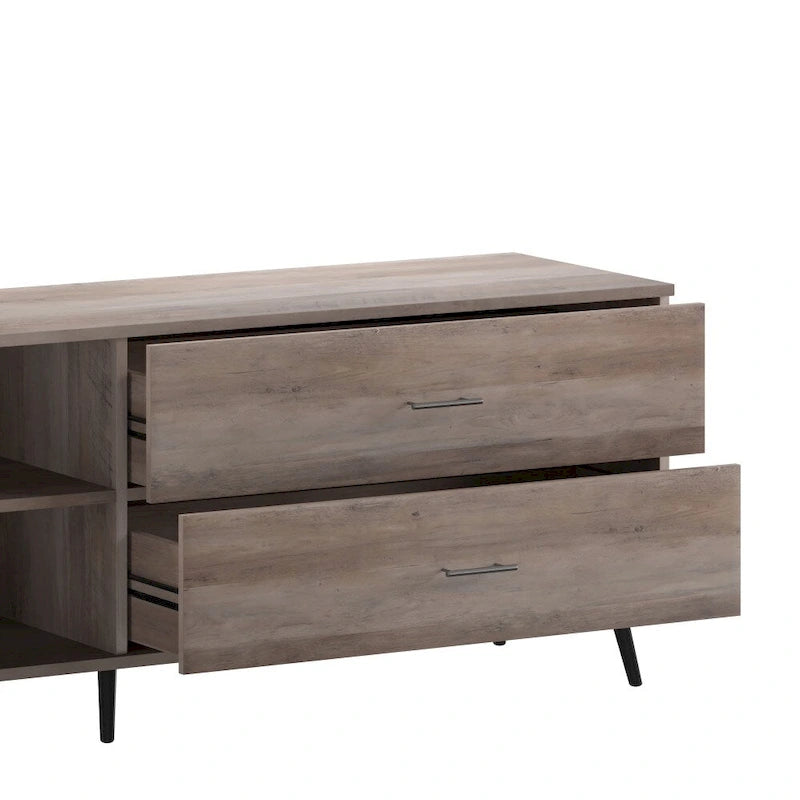 TV Stand for up to TV's with Adjustable Shelf and Storage Drawers